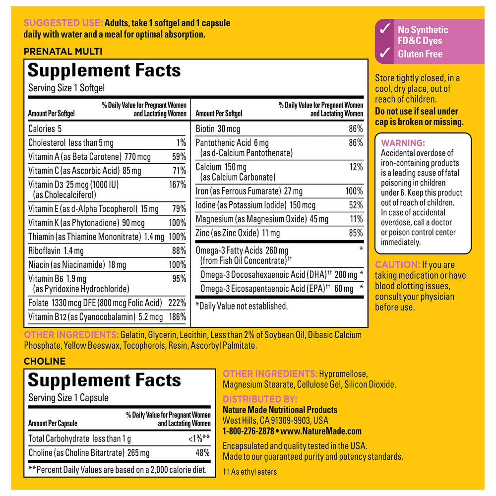 Gluten-free and no synthetic dyes icons on product packaging