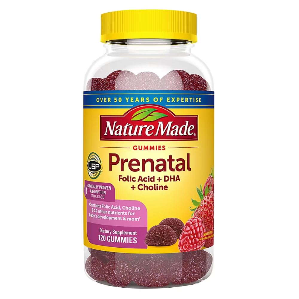 Nature Made Prenatal Gummies Berry flavor 120-count front view