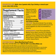 Serving size showing 2 gummies for daily gut health