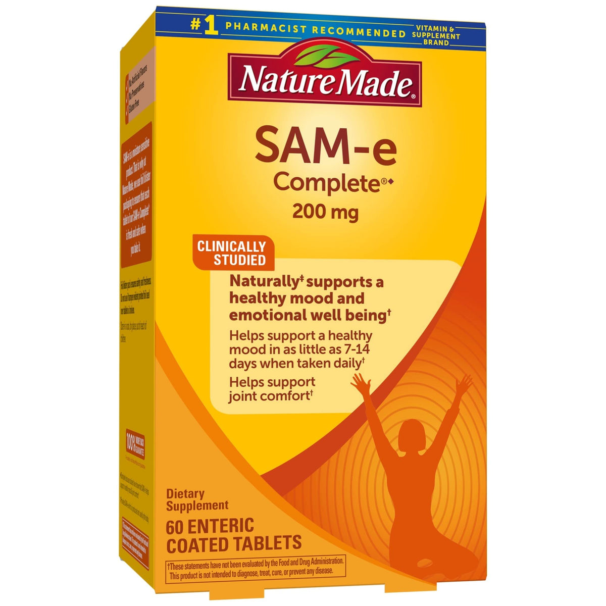 Front view of Nature Made SAM-e 200 mg Complete 60-count box