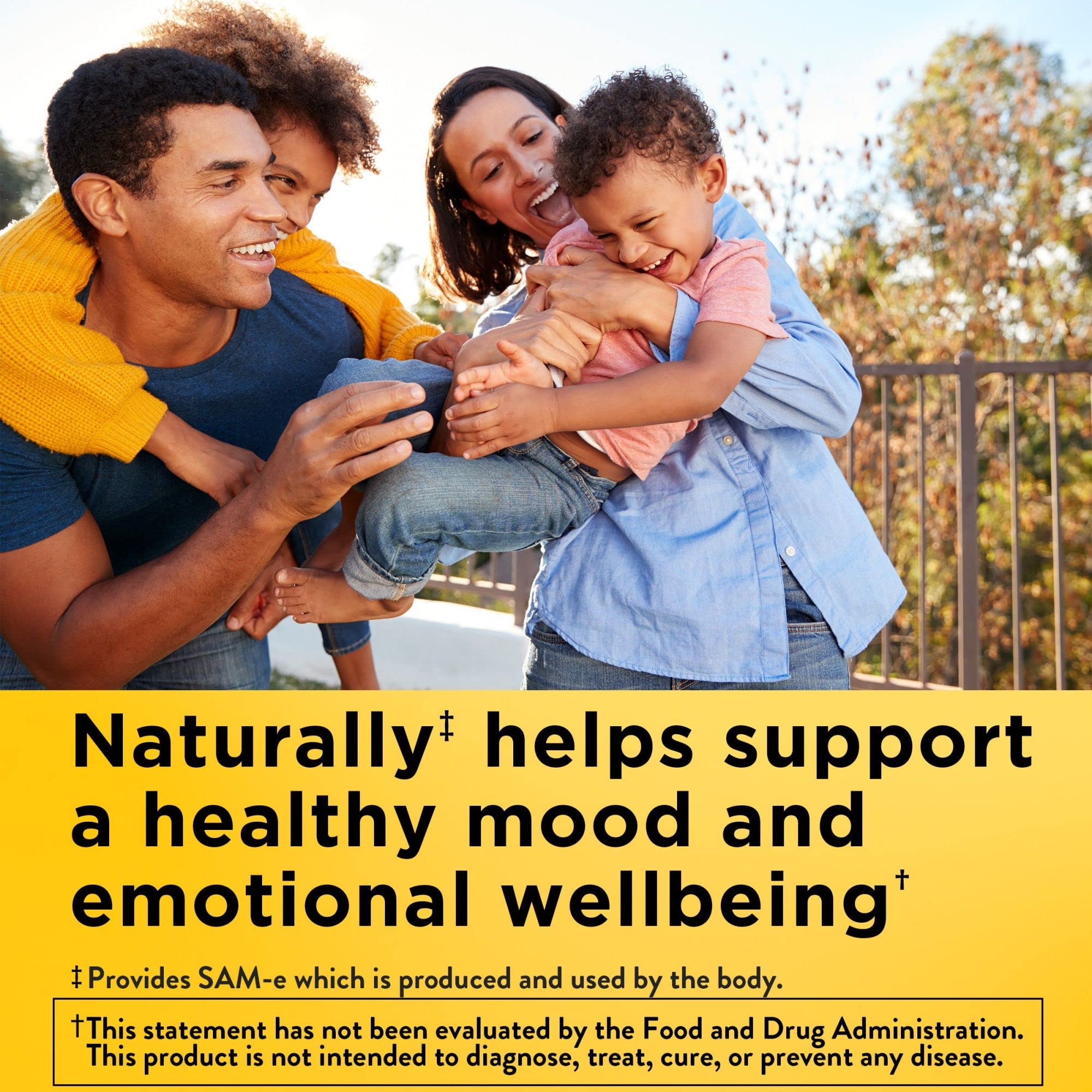 Close-up of Nature Made SAM-e 200 mg Complete label