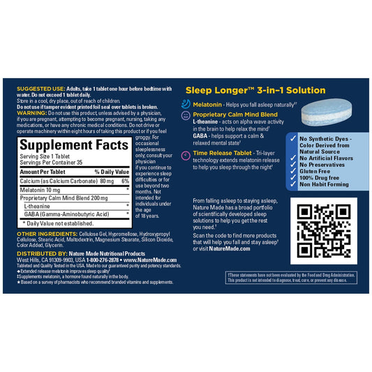 Close-up of tri-layer Melatonin 10mg tablets showing time-release technology