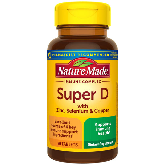 Nature Made Super D Immune Complex bottle with 70 tablets