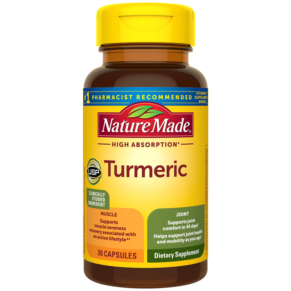 Nature Made Turmeric Curcumin 30-count bottle front view