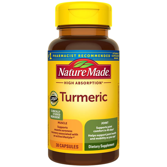 Nature Made Turmeric Curcumin 30-count bottle front view