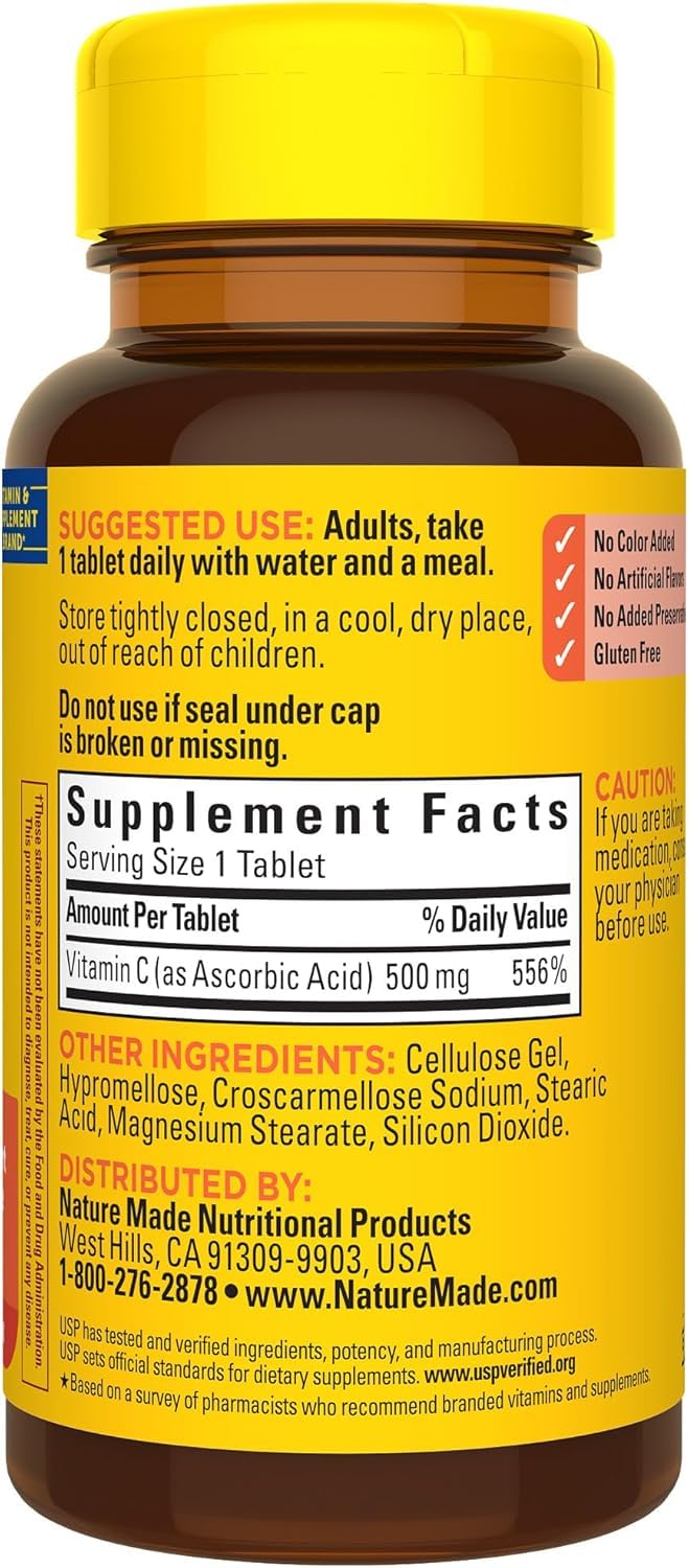 Nature Made Vitamin C 500 mg Caplets 3-pack packaging option
