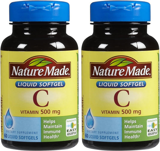 Nature Made Vitamin C 500 mg Softgels bottle (60-count) - Pack of 2