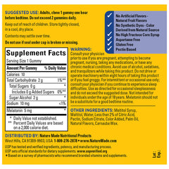 Close-up of 5mg melatonin gummy, sugar-free