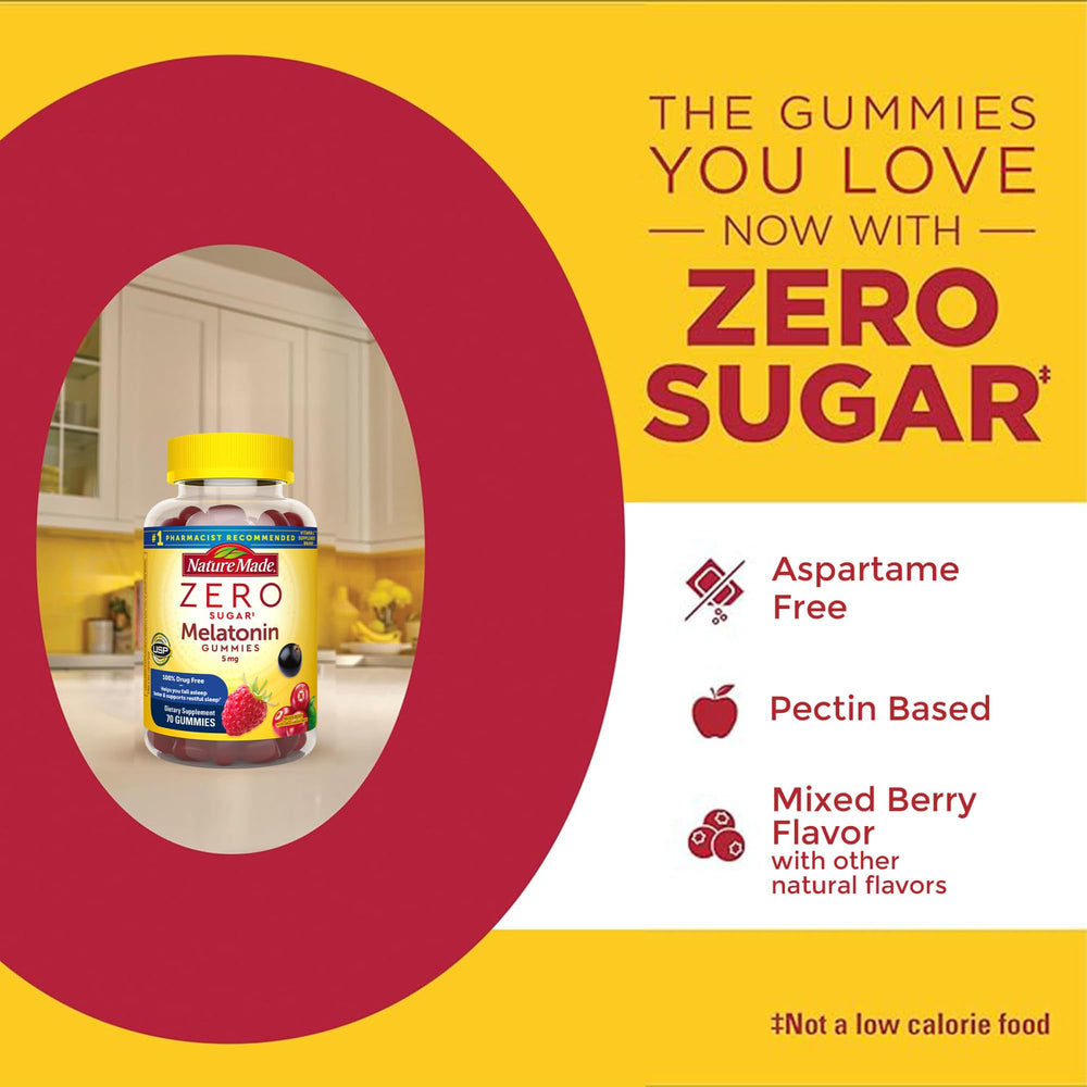 Pectin-based, gluten-free, aspartame-free melatonin gummy