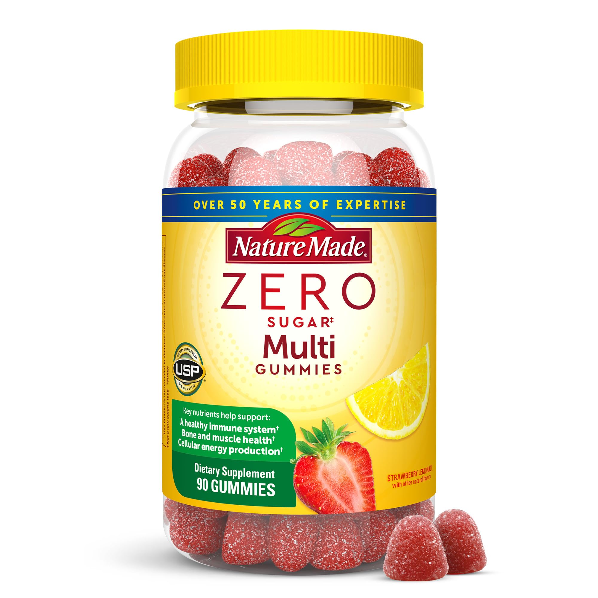 Bottle of Nature Made Zero Sugar Multivitamin Gummies, 90 count
