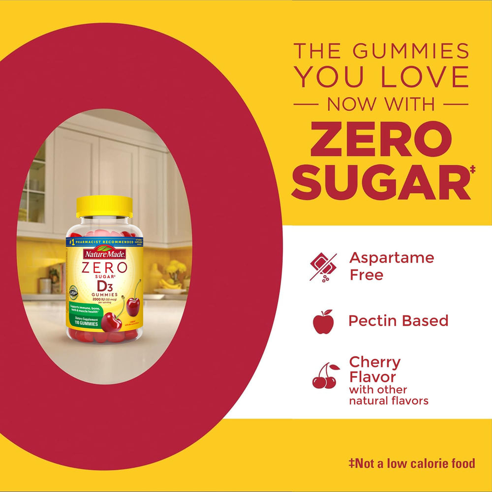 Nature Made Vitamin D3 Gummies label showing 2000 IU