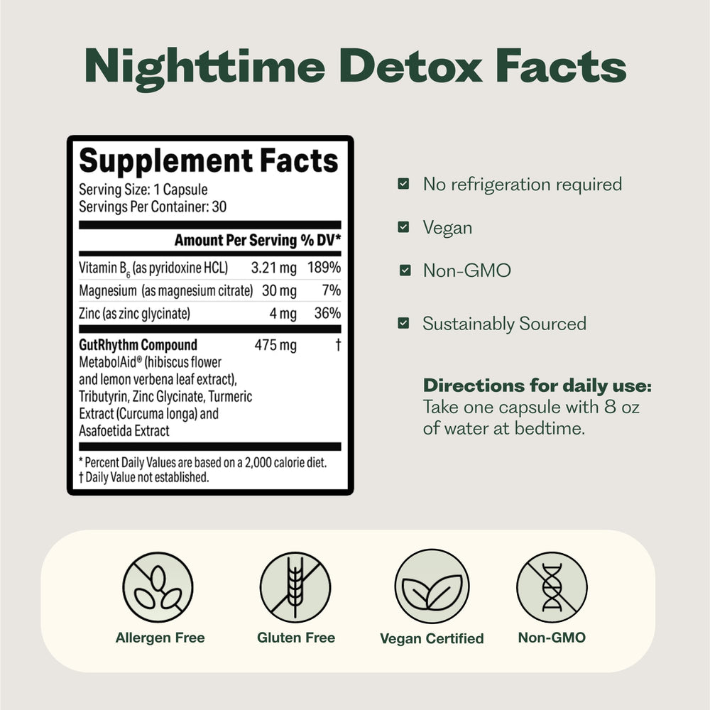 Close-up of bottle label highlighting ingredients Vitamin B6, melatonin, magnesium, and zinc