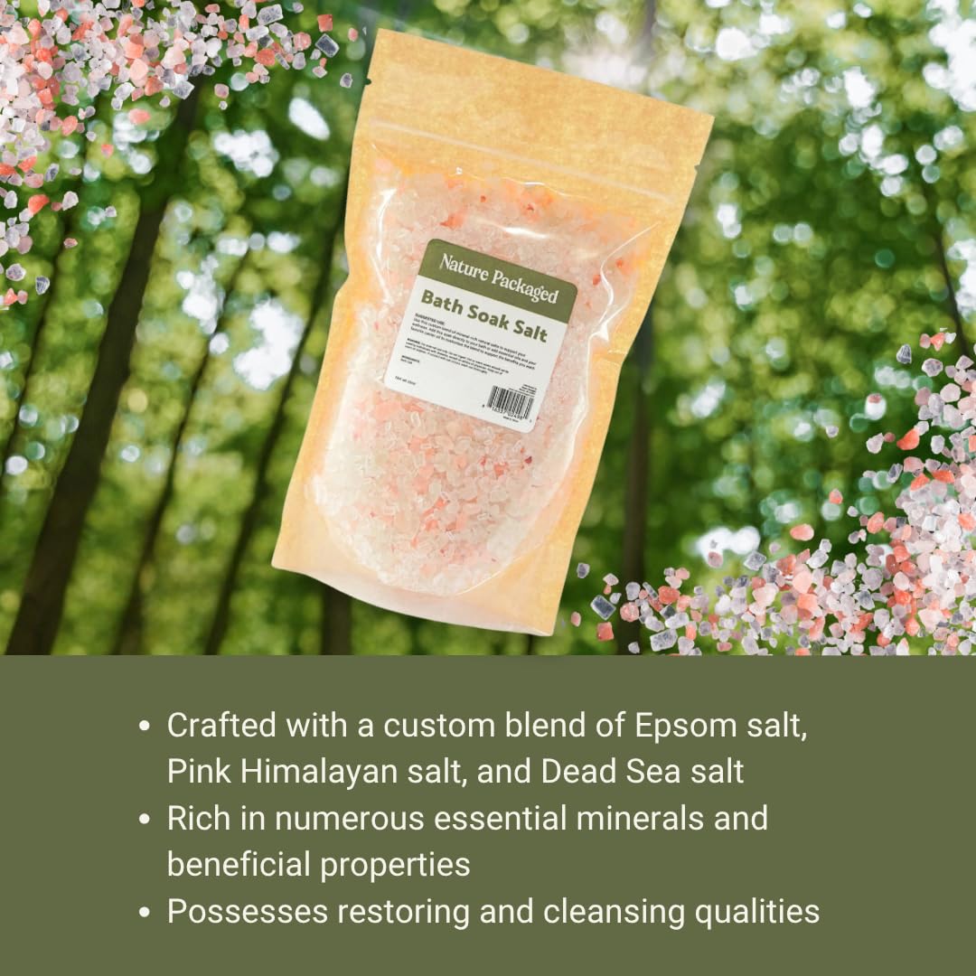 Nature Packaged foot soak blend helps unwind tired feet after a long day.