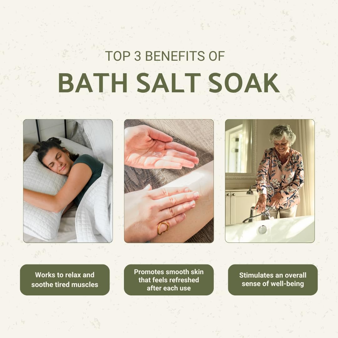 Nature Packaged bath salts with sea salt crystals for refreshing spa-like baths.
