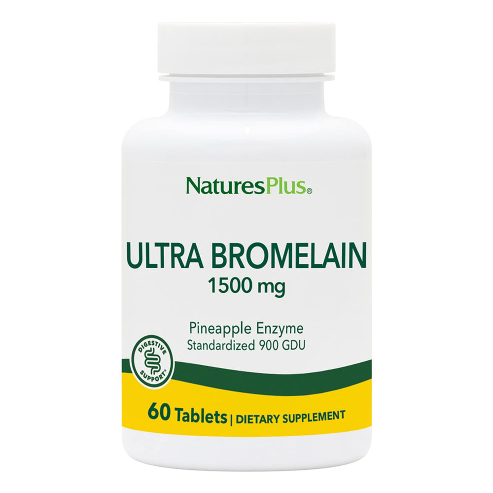 Nature's Plus Ultra Bromelain 1500 mg bottle with 60 tablets