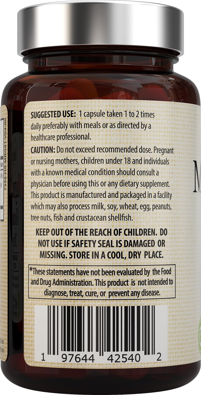 Made in USA label on magnesium glycinate bottle