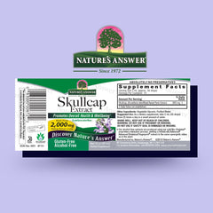 Close-up of dosage dropper and bottle for skullcap herb