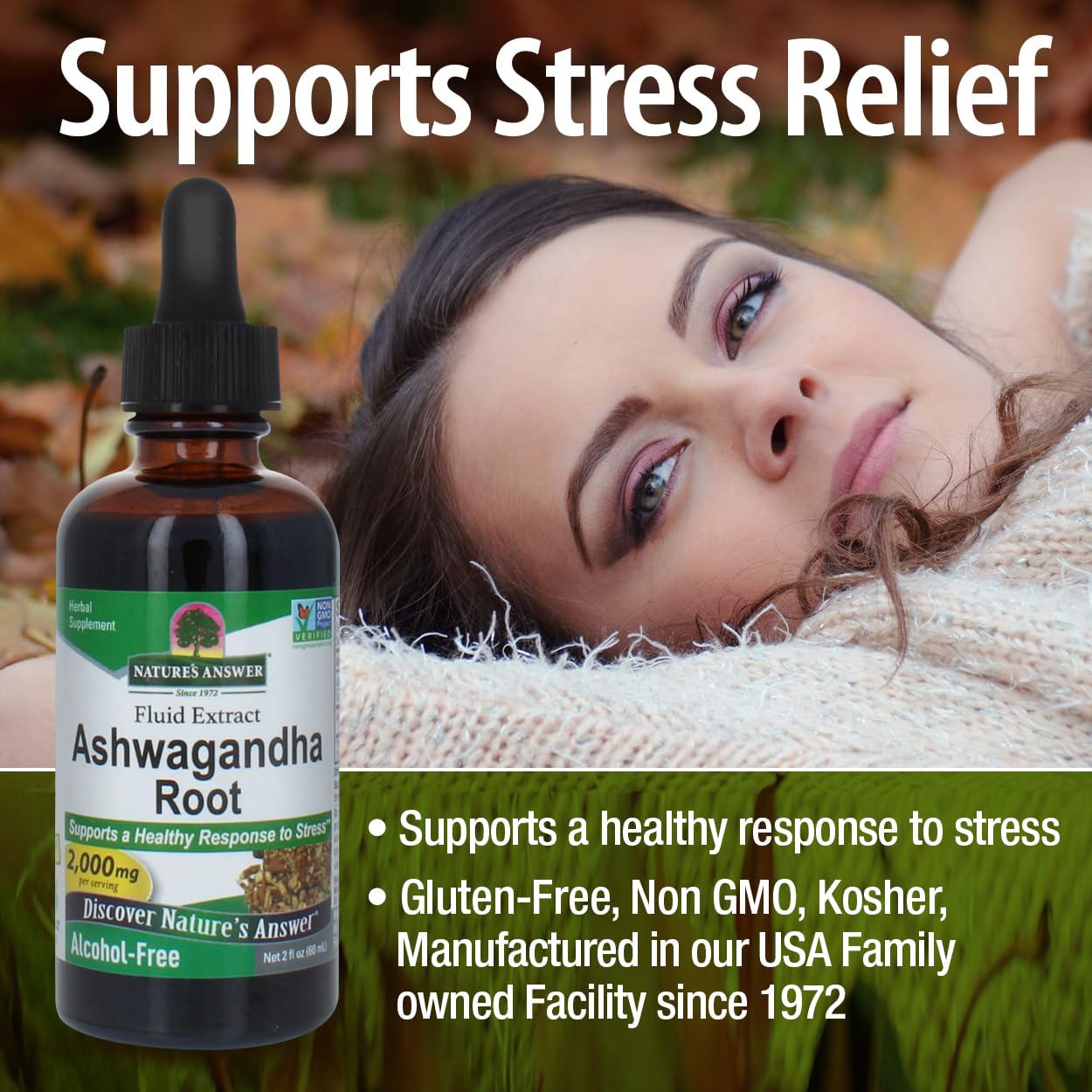 Herbal supplement packaging showing 2oz bottle