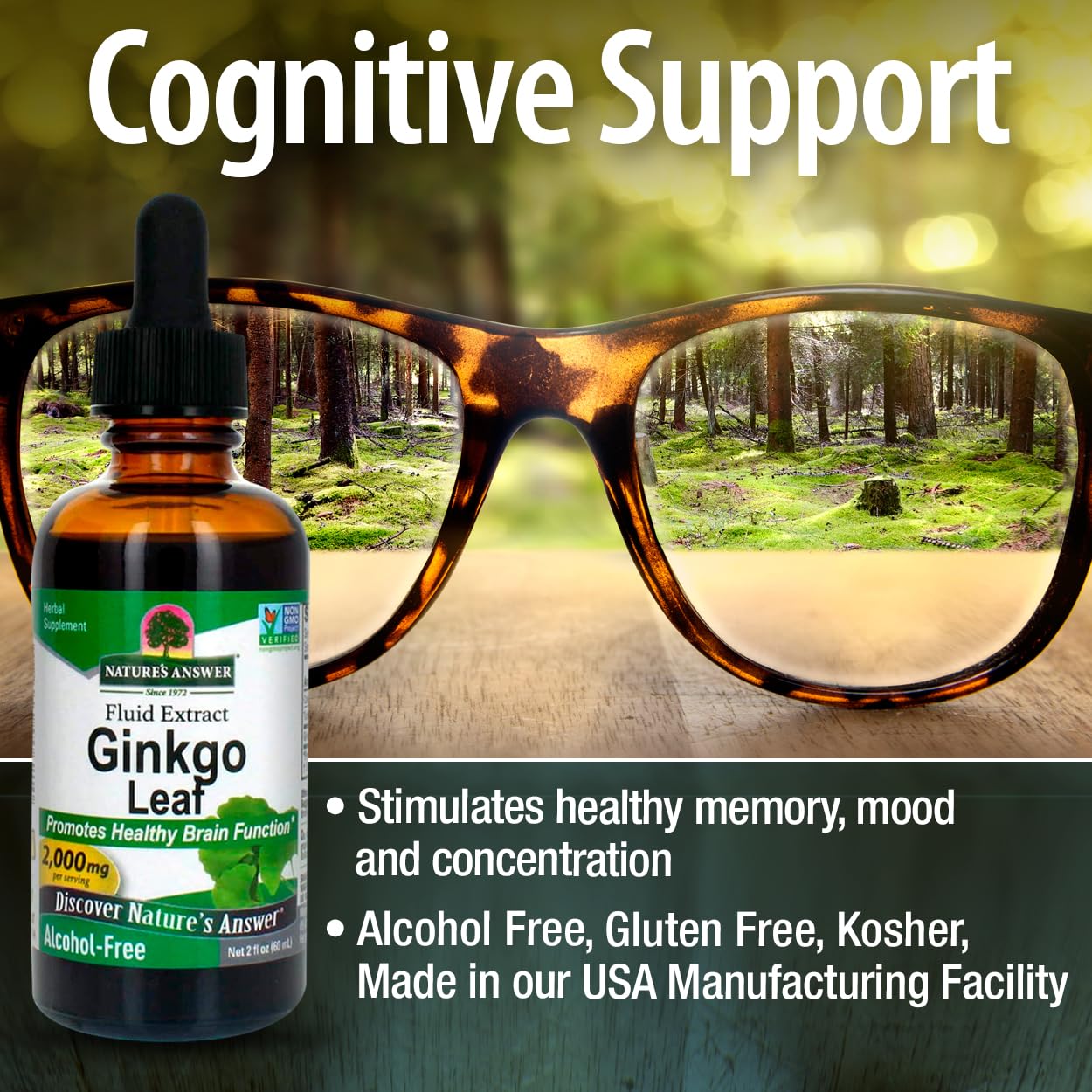 Product packaging and labeling of Nature's Answer Ginkgo Biloba
