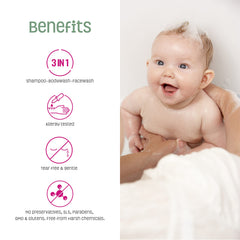 Back view showing bottle label for Nature's Baby Organics 3-in-1 Lavender Chamomile 16oz Pack of 2