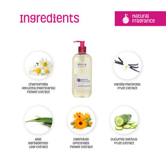 Close-up of Organic Aloe, Calendula and Chamomile ingredients