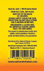 Gluten-free and preservative-free labeling on bottle