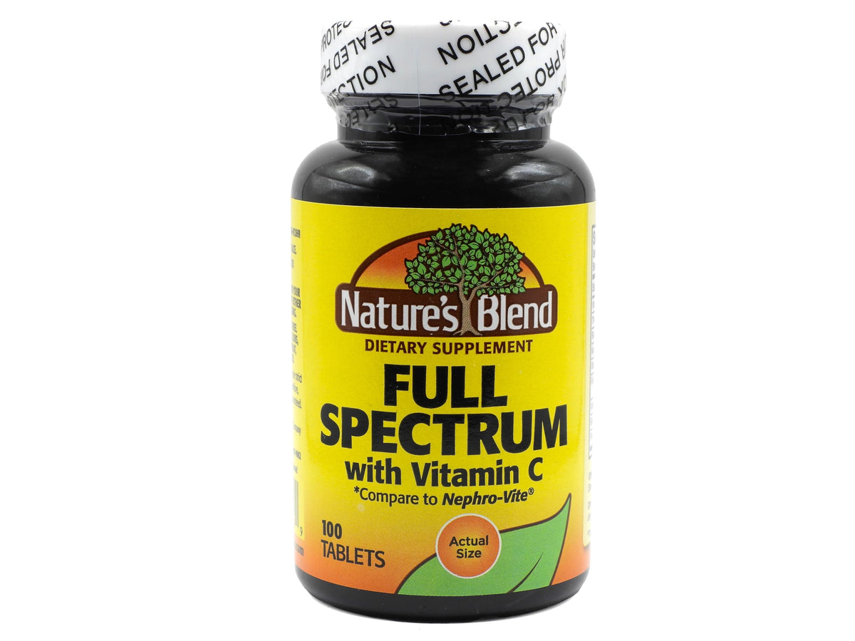 Nature's Blend Full Spectrum B with Vitamin C powder bottle - front view