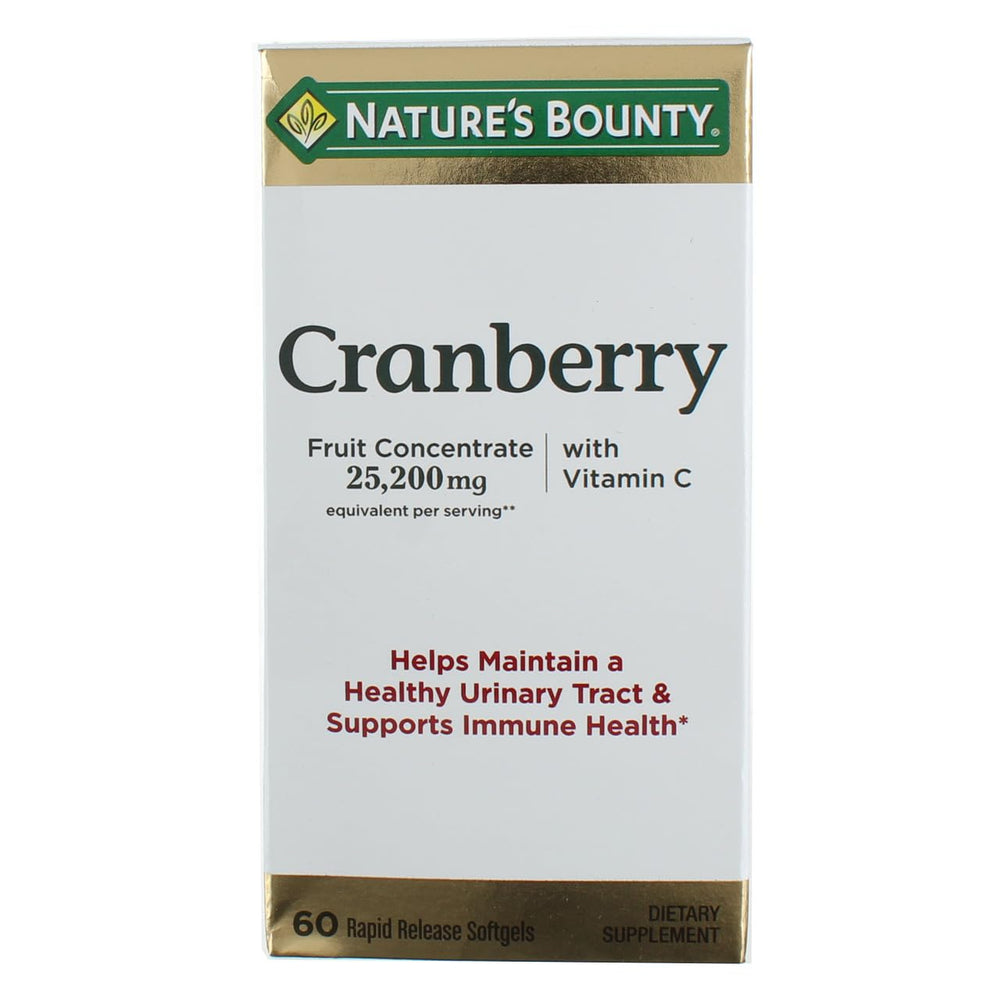 Nature's Bounty Cranberry Dietary Supplement bottle with 60 softgels