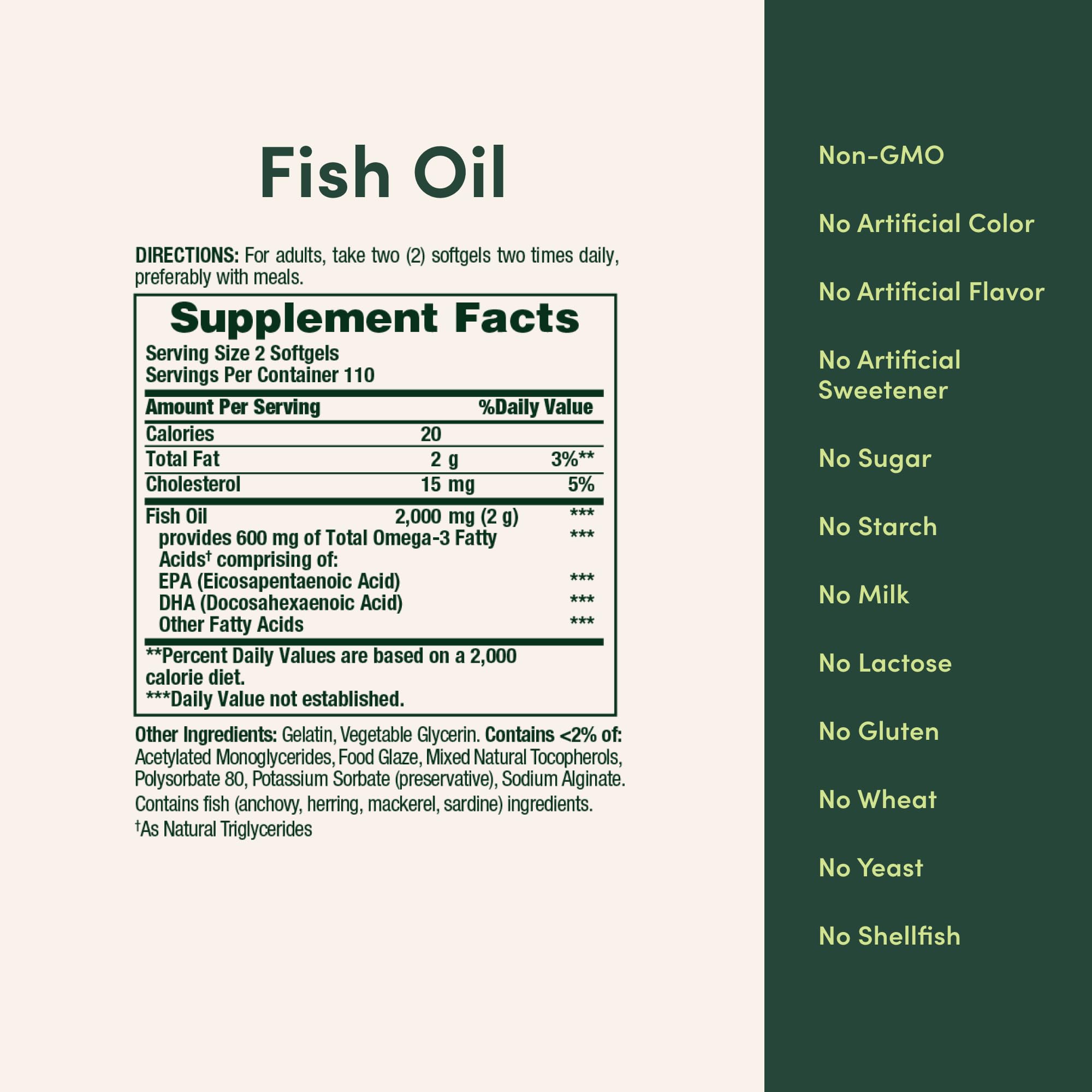 Close-up of enteric-coated odorless fish oil softgels