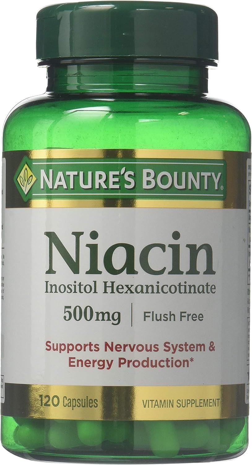 Two Nature's Bounty Flush Free Niacin 500 mg bottles