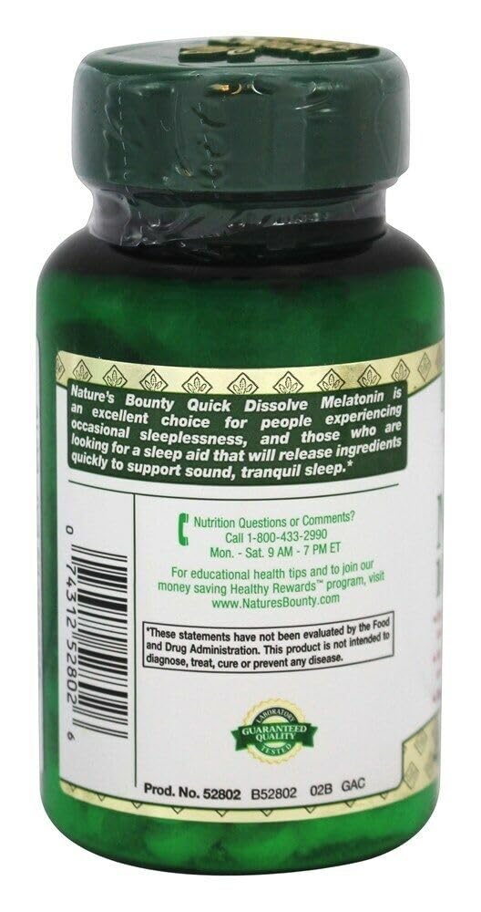 Cherry flavor labeling on Nature's Bounty Melatonin bottle