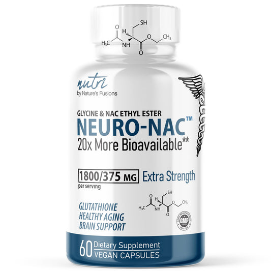 Bottle front view of Nature's Fusions Neuro NAC Supplement 375mg