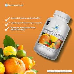 Close-up of Nature's Lab Vitamin C 1000mg label