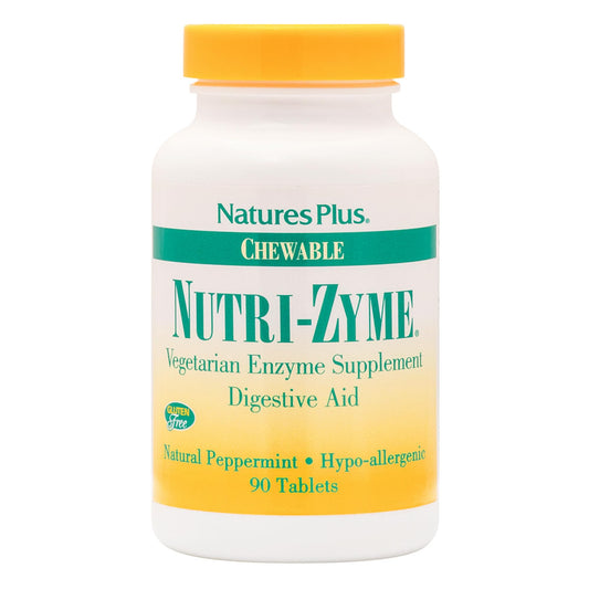 Nature's Plus Nutri-Zyme peppermint chewable tablets – front label