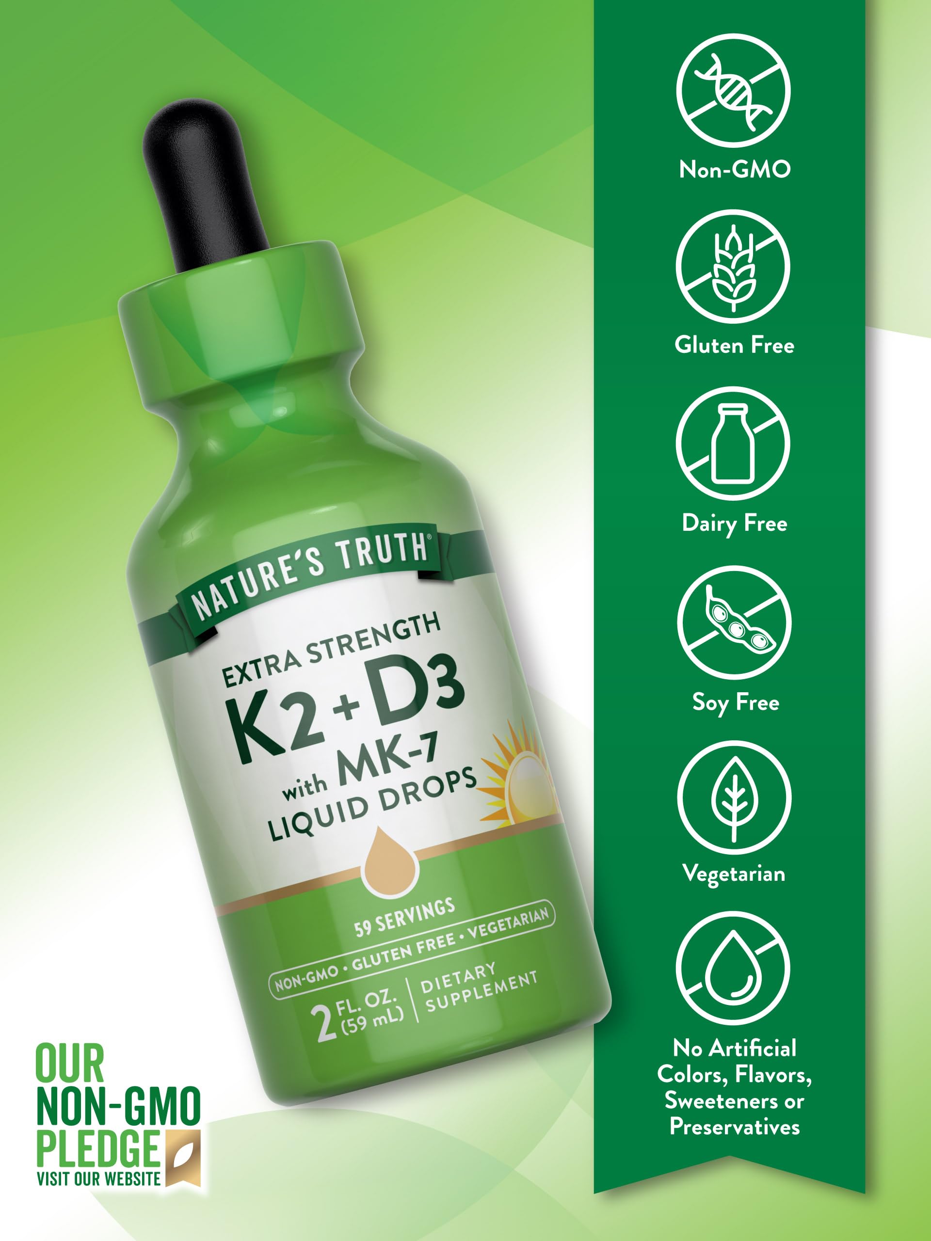 Label showing D3 and K2 MK-7 ingredients