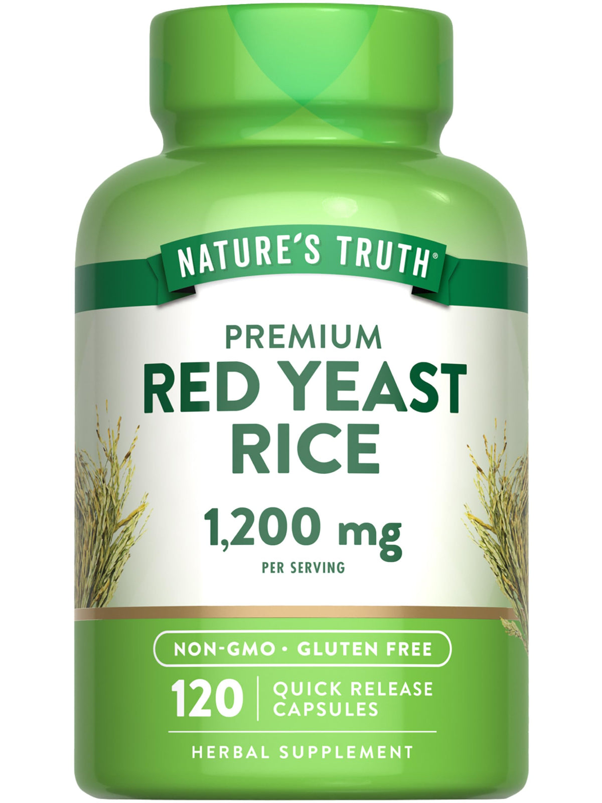 Nature's Truth Red Yeast Rice Capsules bottle front view