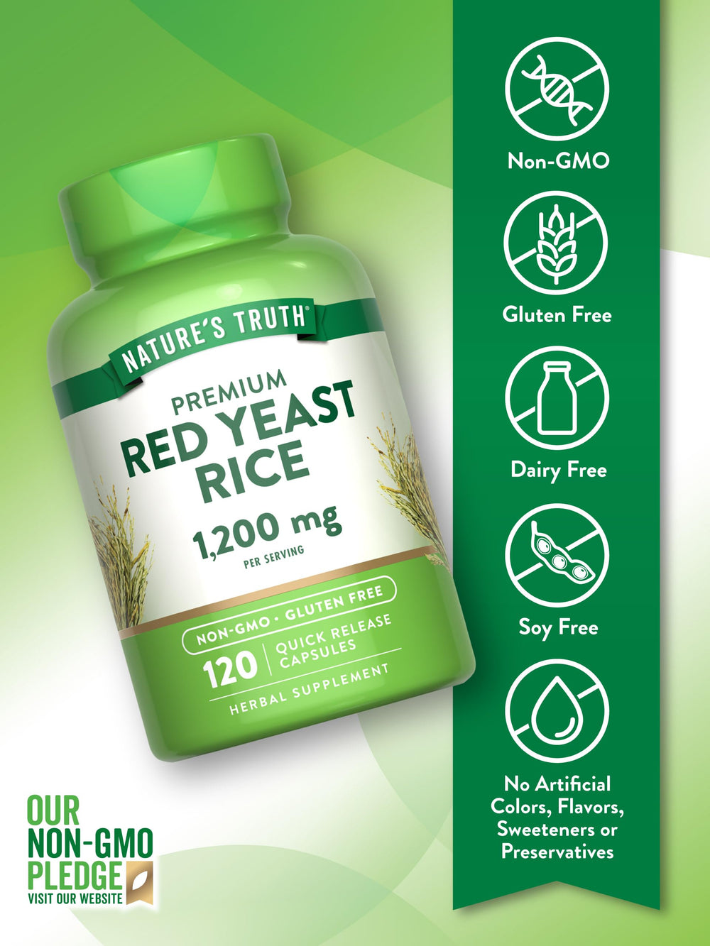 Non-GMO and gluten-free label on packaging