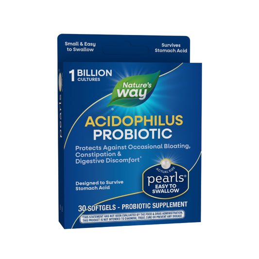 Nature's Way Acidophilus Probiotic Pearls bottle with 30 softgels