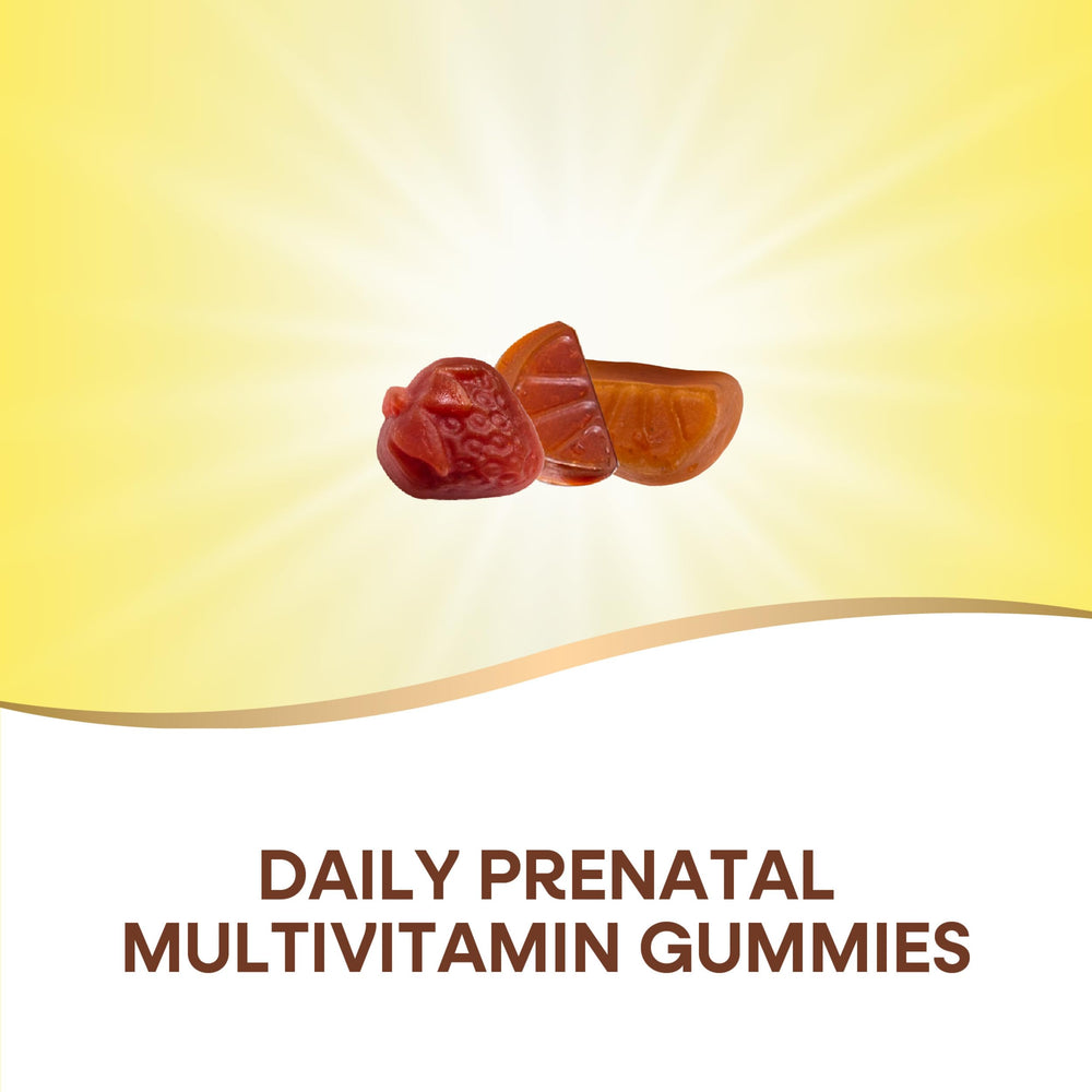 Strawberry and Lemon flavored prenatal gummies