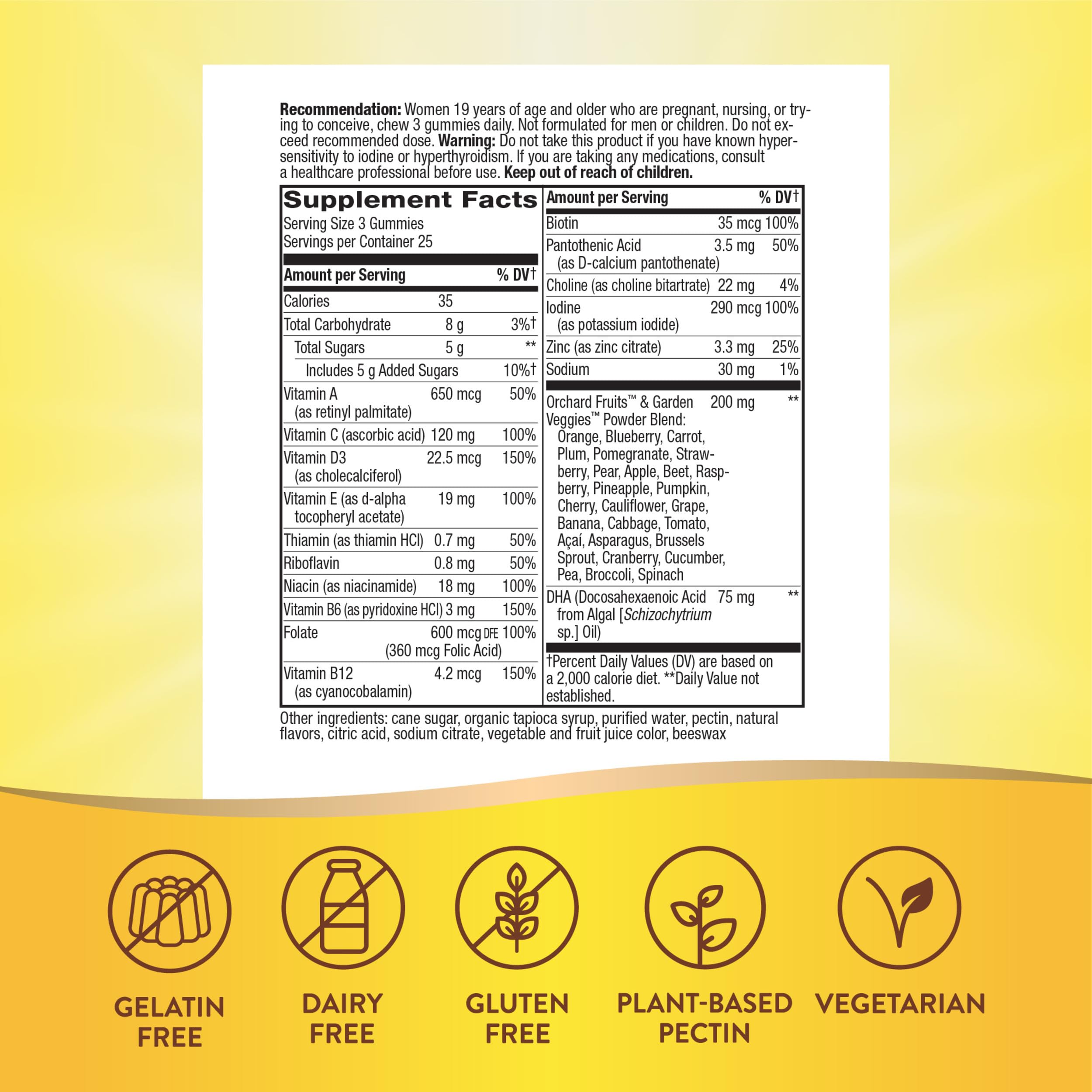 Gluten-free and vegetarian label on bottle