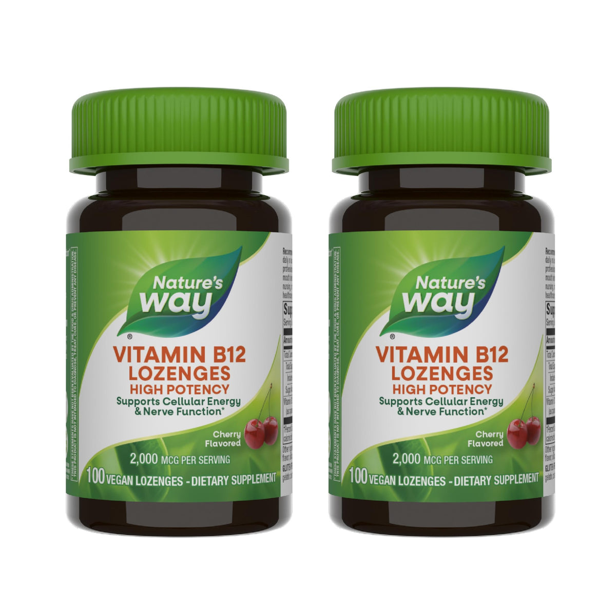 Front view of Nature's Way B12 lozenge 2-pack box
