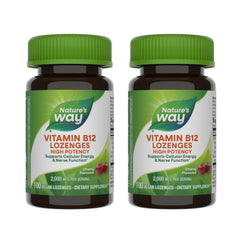 Front view of Nature's Way B12 lozenge 2-pack box