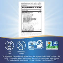 Back label and cap of Fortify Optima Probiotic 2-pack