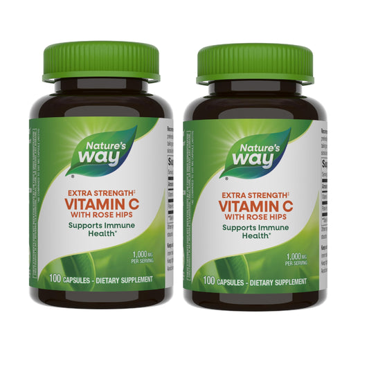 Bottle of Nature's Way Vitamin C with Rose Hips Extra Strength 1000 mg per serving