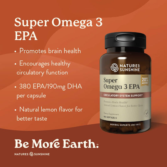 Close-up of Nature's Sunshine Omega-3 EPA bottle label