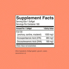 Packaging for Nature's Sunshine Omega-3 EPA 180 Softgels