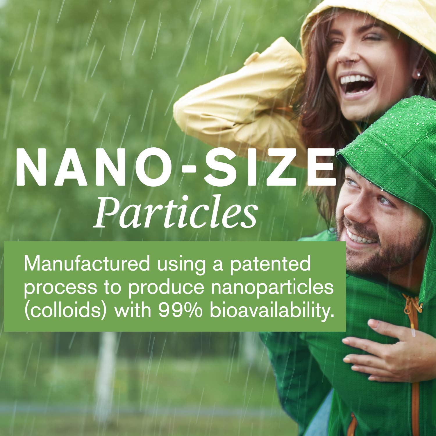 Diagram illustrating nano-size particles in colloidal silver