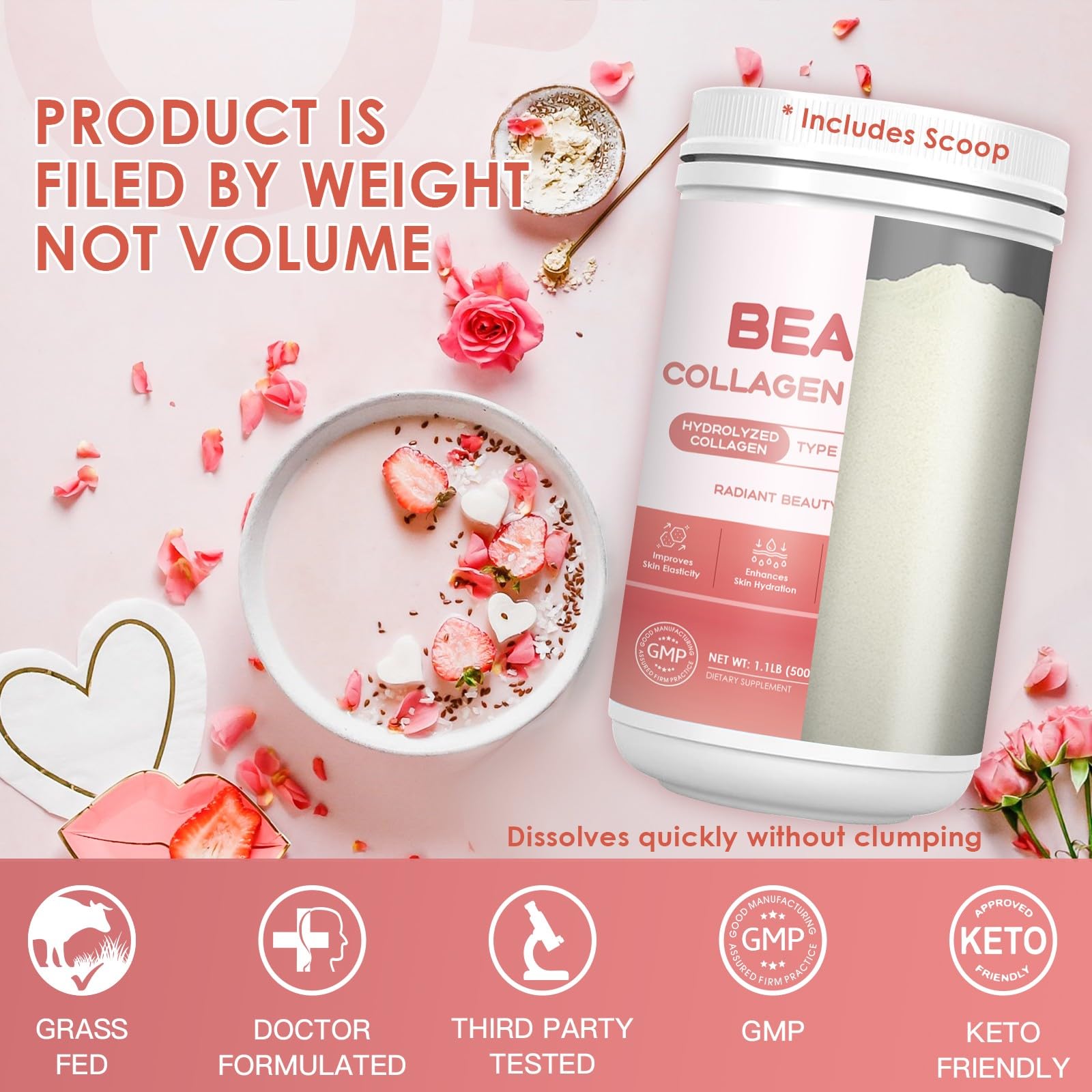 Easy-dissolve collagen powder for daily use