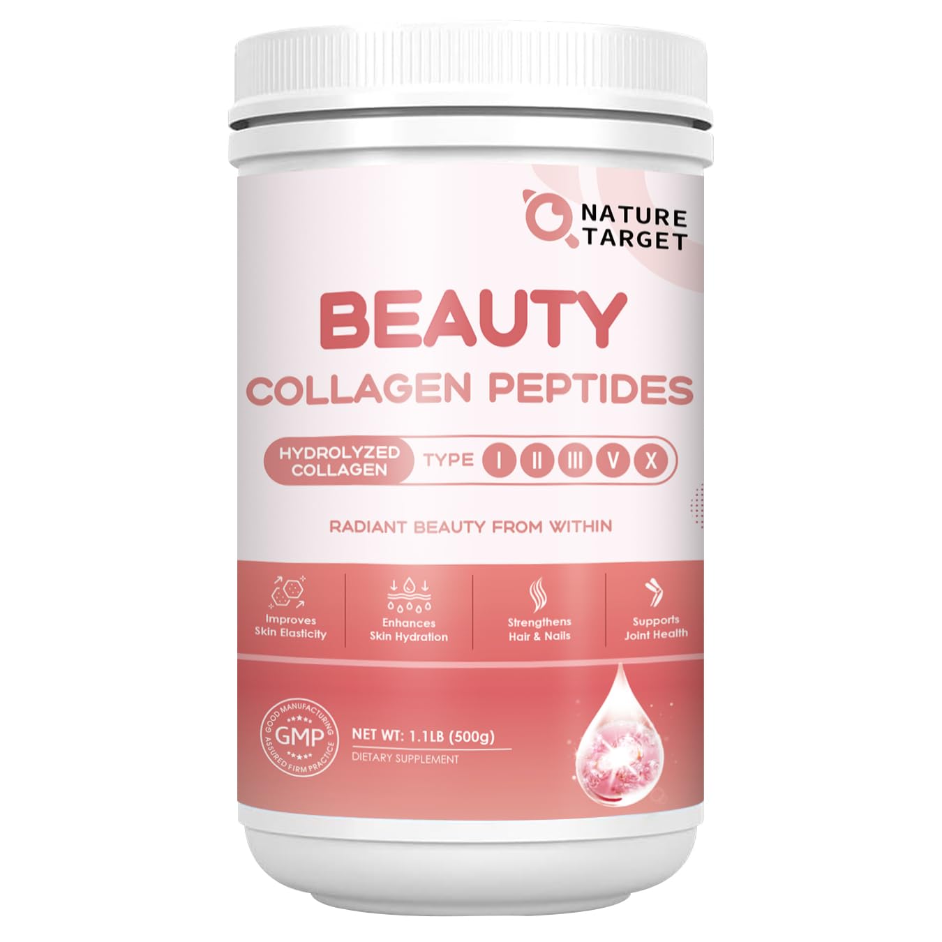 NATURE TARGET Beauty Collagen Powder for Women bottle