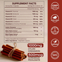 NATURE TARGET Cinnamon Capsules label close-up
